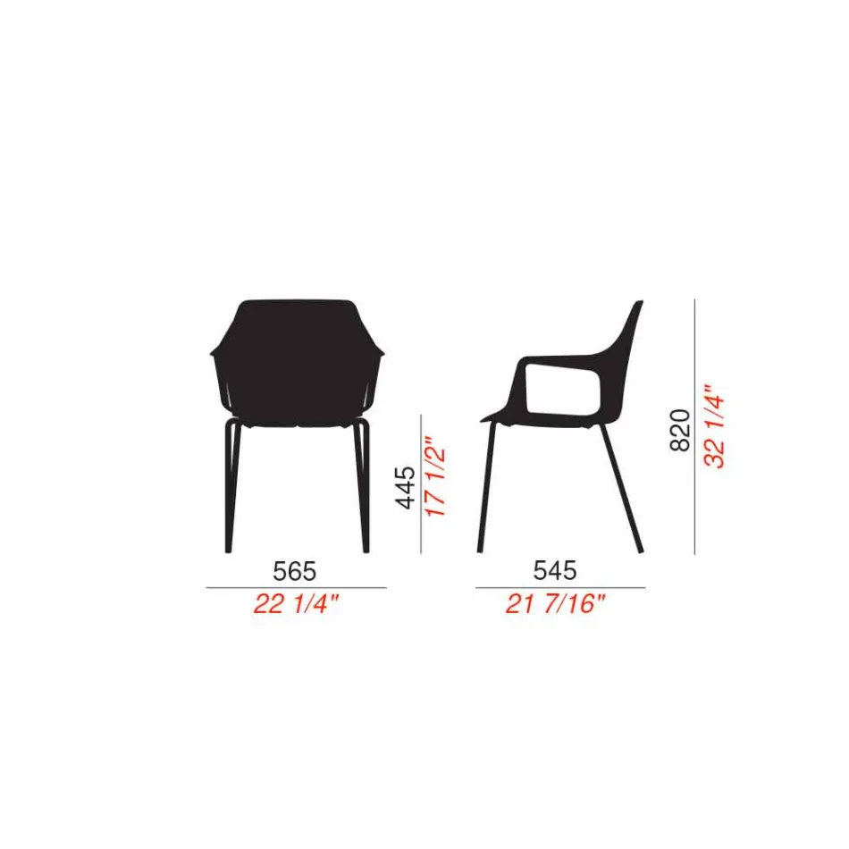 4 Stackable Outdoor Chairs in Polypropylene and Metal Made in Italy - Carlene Viadurini