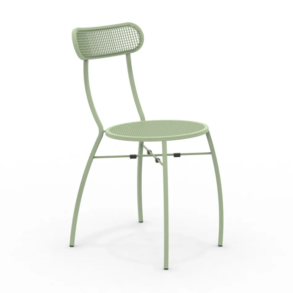 4 Metal Garden Chairs in Different Colors Made in Italy - Hedge Viadurini