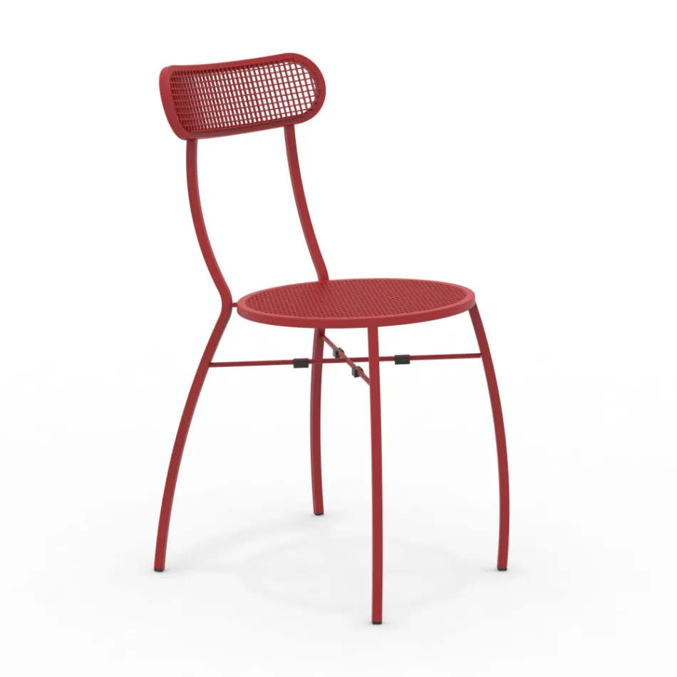 4 Metal Garden Chairs in Different Colors Made in Italy - Hedge Viadurini