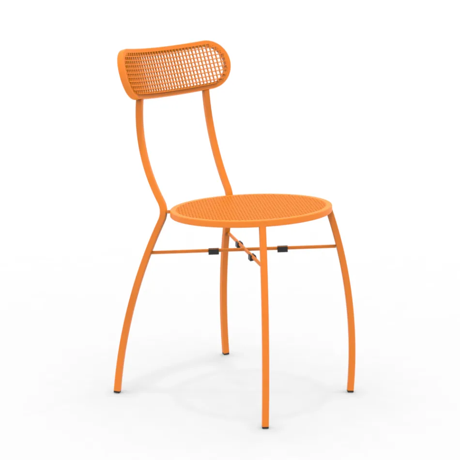 4 Metal Garden Chairs in Different Colors Made in Italy - Hedge Viadurini