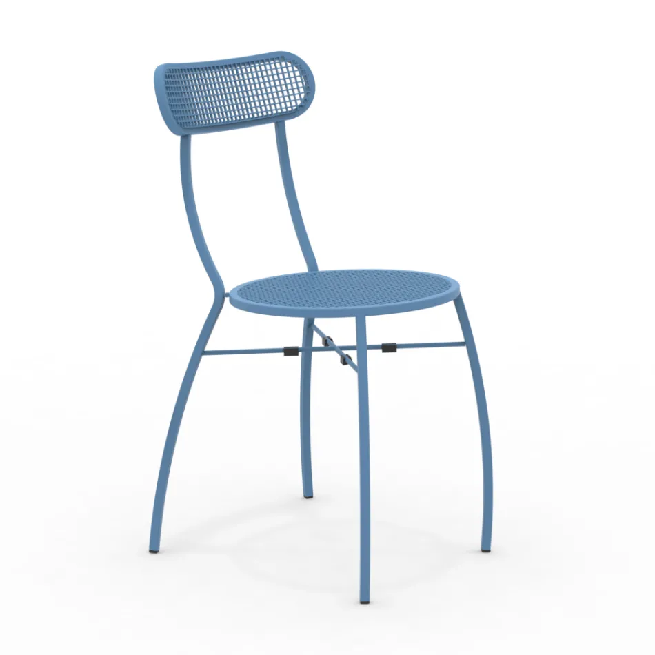 4 Metal Garden Chairs in Different Colors Made in Italy - Hedge Viadurini