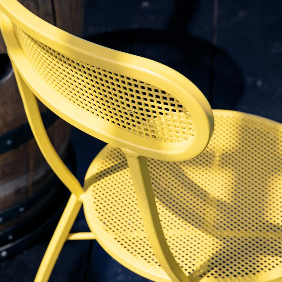 4 Metal Garden Chairs in Different Colors Made in Italy - Hedge Viadurini