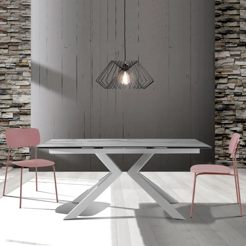 4 Dining Chairs in Steel and Polypropylene - Aquila Viadurini