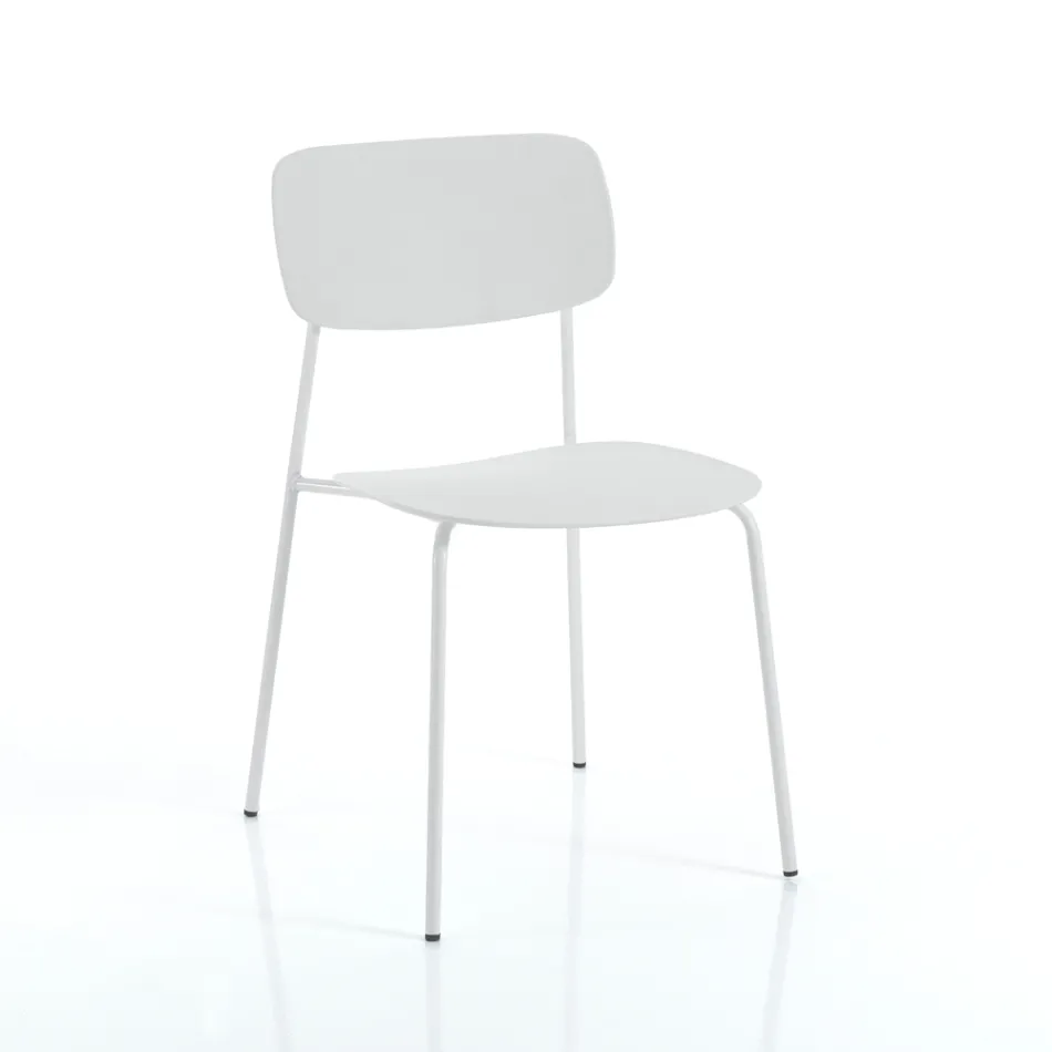 4 Dining Chairs in Steel and Polypropylene - Aquila Viadurini