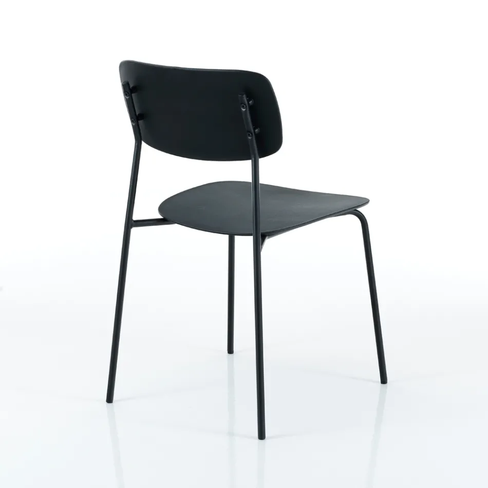 4 Dining Chairs in Steel and Polypropylene - Aquila Viadurini