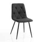4 Dining Chairs in Easy Clean Fabric and Metal Legs - Lazio Viadurini