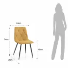 4 Dining Chairs in Easy Clean Fabric and Metal Legs - Lazio Viadurini