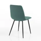 4 Dining Chairs in Easy Clean Fabric and Metal Legs - Lazio Viadurini