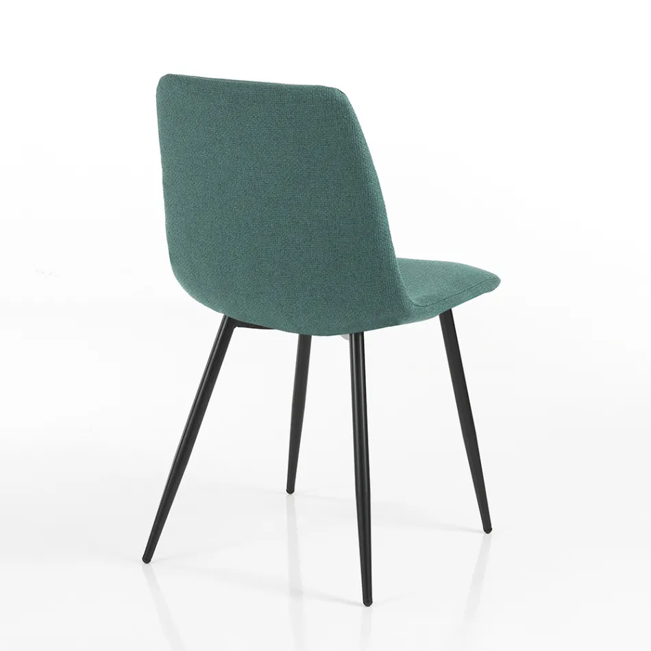 4 Dining Chairs in Easy Clean Fabric and Metal Legs - Lazio Viadurini