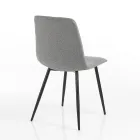 4 Dining Chairs in Easy Clean Fabric and Metal Legs - Lazio Viadurini