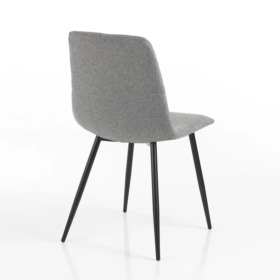4 Dining Chairs in Easy Clean Fabric and Metal Legs - Lazio Viadurini