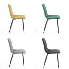 4 Dining Chairs in Easy Clean Fabric and Metal Legs - Liguria Viadurini