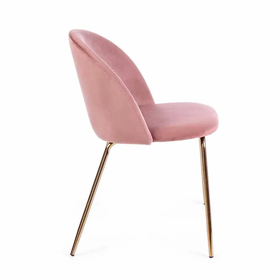 4 Design Chairs Upholstered in Velvet with Steel Structure Homemotion - Dania Viadurini