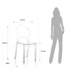 4 Stackable Outdoor and Indoor Chairs in Polycarbonate - Horse Viadurini