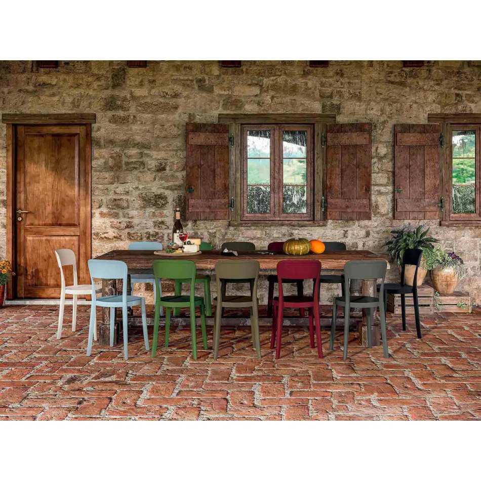 4 Outdoor Stackable Polypropylene Chairs Made in Italy Design - Alexus Viadurini