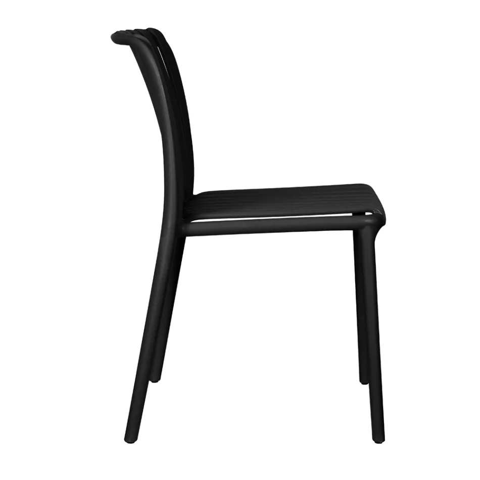 4 Stackable Garden Chairs in Polypropylene and Fiberglass - Orelia Viadurini