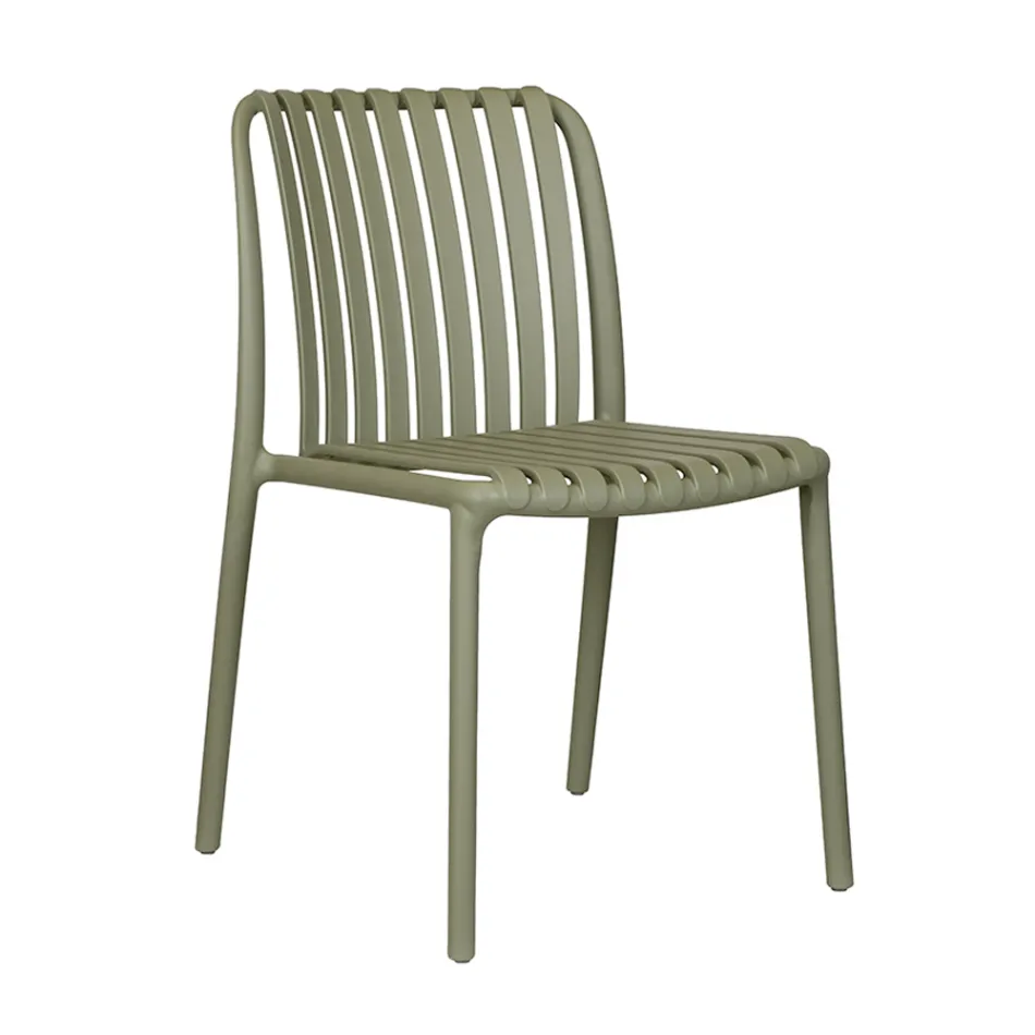 4 Stackable Garden Chairs in Polypropylene and Fiberglass - Orelia Viadurini