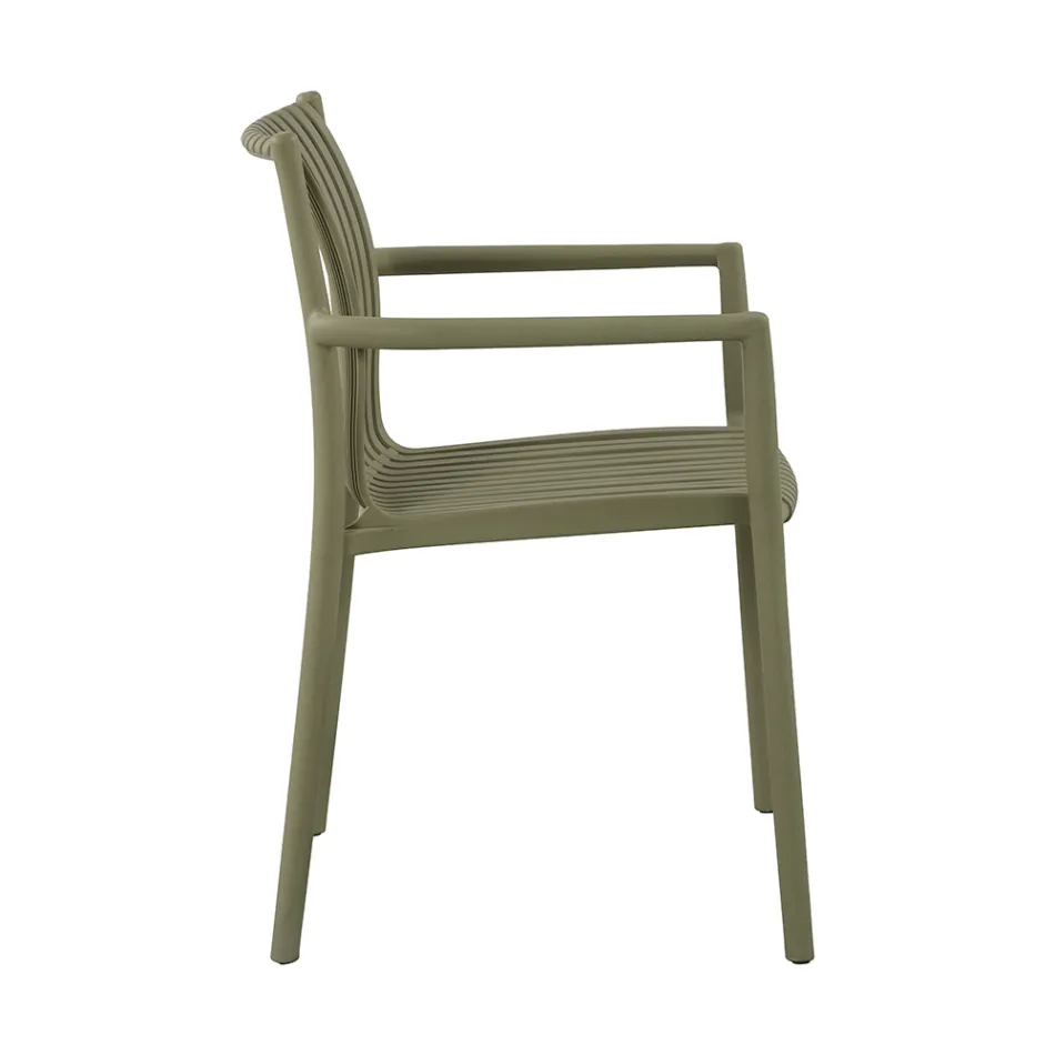 4 Stackable Garden Chairs in UV-Resistant Polypropylene - Ondara Viadurini