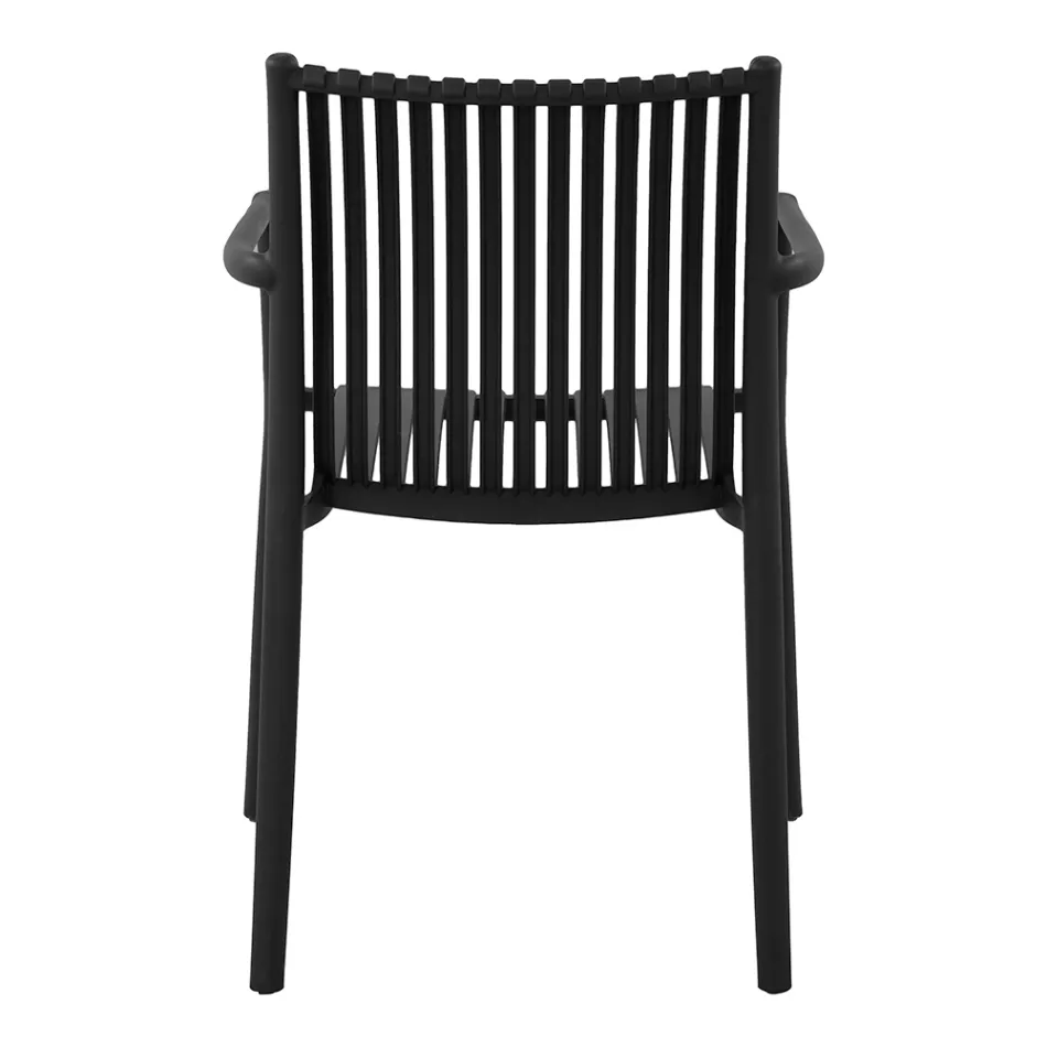 4 Stackable Garden Chairs in UV-Resistant Polypropylene - Ondara Viadurini