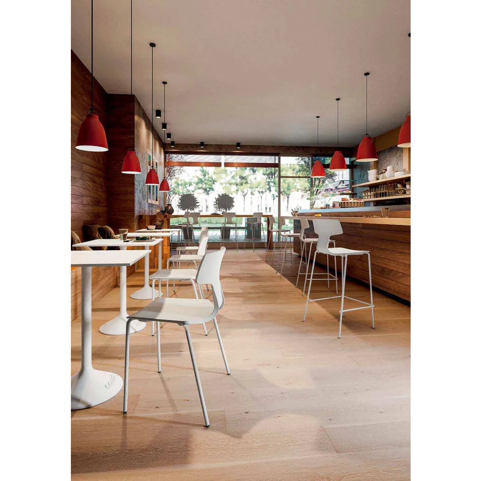 4 Stackable Chairs in Metal and Polypropylene Made in Italy - Clarinda Viadurini