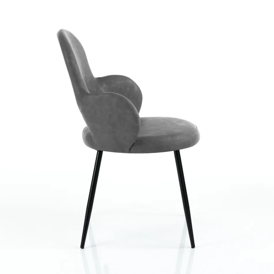 4 Synthetic Leather Chairs in Different Finishes - Amaranth Viadurini