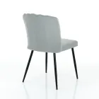 4 Chairs in Gray Velvet Effect Microfiber Fabric - Apricot Viadurini