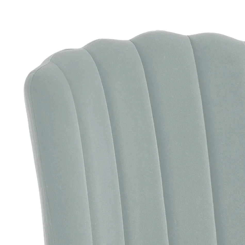 4 Chairs in Gray Velvet Effect Microfiber Fabric - Apricot Viadurini