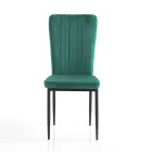4 Chairs in Green Velvet Effect Microfiber Fabric and Black Metal - Campania Viadurini