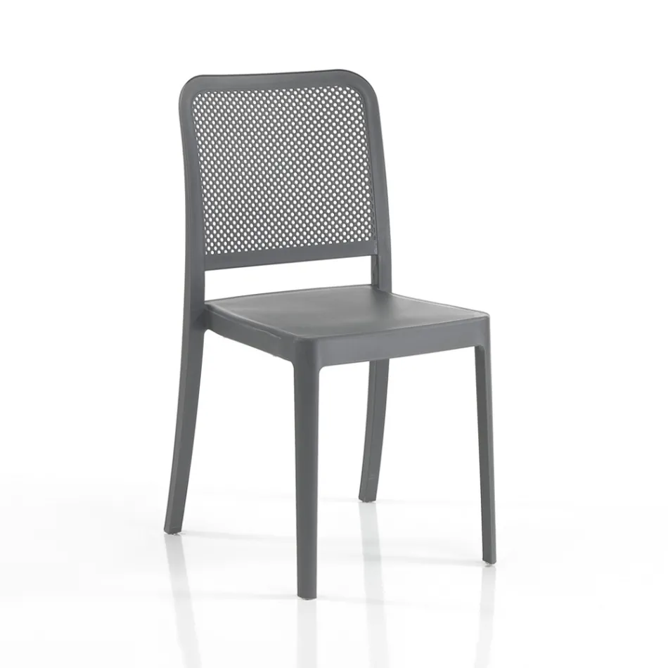 4 Stackable Indoor and Outdoor Chairs in Polypropylene - Peacock Viadurini