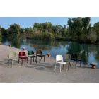 4 Modern Stackable Outdoor Chairs in Polypropylene Made in Italy - Bernetta Viadurini