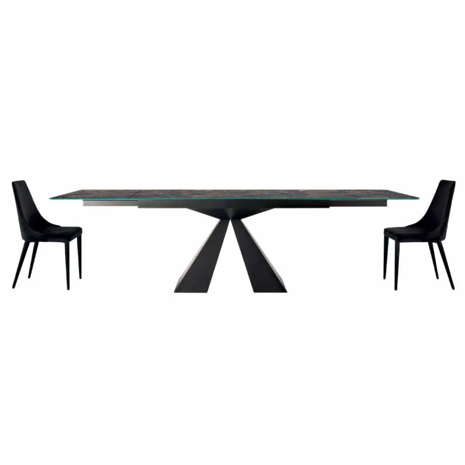 4 Modern Steel Chairs with Padded Velvet Seat Made in Italy - Nirvana Viadurini