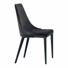 4 Modern Steel Chairs with Padded Velvet Seat Made in Italy - Nirvana Viadurini