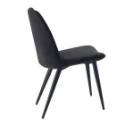 4 Upholstered Dining Room Chairs Covered in Velvet Made in Italy - Granella Viadurini