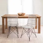 4 Dining Room Chairs in Steel and Weave by Kubu Homemotion - Kendall Viadurini