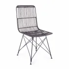 4 Dining Room Chairs in Steel and Weave by Kubu Homemotion - Kendall Viadurini