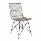 4 Dining Room Chairs in Steel and Weave by Kubu Homemotion - Kendall Viadurini