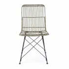 4 Dining Room Chairs in Steel and Weave by Kubu Homemotion - Kendall Viadurini
