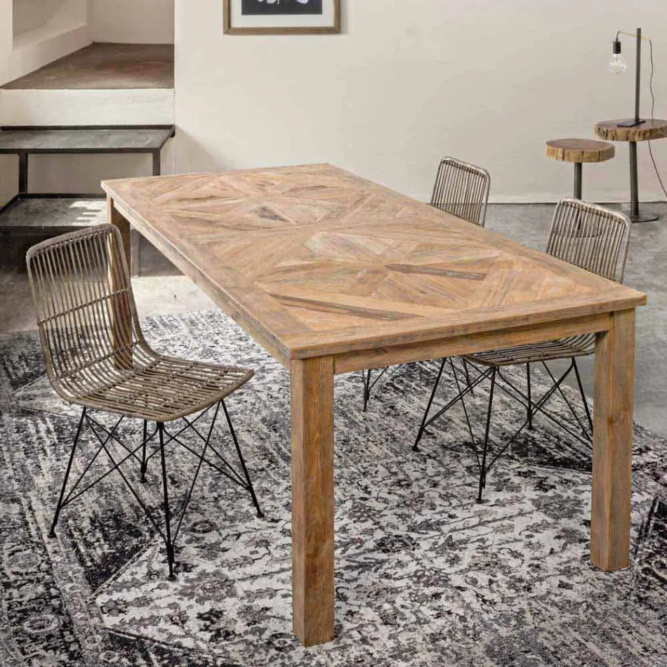 4 Dining Room Chairs in Steel and Weave by Kubu Homemotion - Kendall Viadurini