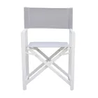 4 Director Outdoor Chairs in White Metal and Gray Textilene - Nature Viadurini