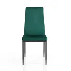 6 Living Room Chairs in Green Velvet Effect Microfiber Fabric - Calabria Viadurini