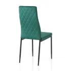 6 Living Room Chairs in Green Velvet Effect Microfiber Fabric - Calabria Viadurini
