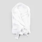 Italian Luxury White Heavy Linen Bathrobe with Hood - Palace Viadurini