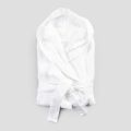 Heavy Linen White Bathrobe with Italian Luxury Hood - Palace