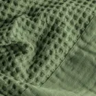 Cotton Honeycomb Hooded Bathrobe with Linen Frill - Plush Viadurini