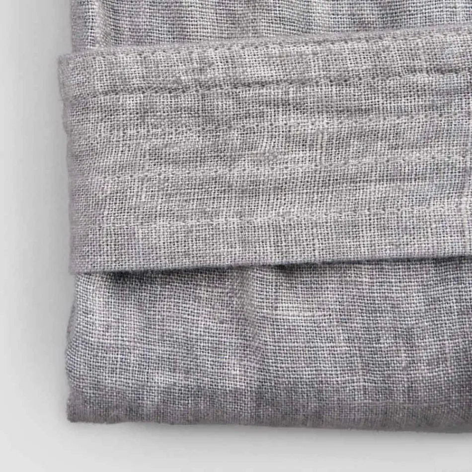 Luxury Heavy Linen Bathrobe with Hood Made in Italy - Palace Viadurini