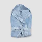 Luxury Heavy Linen Bathrobe with Hood Made in Italy - Palace Viadurini