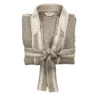 Luxury Kimono Bathrobe in Linen and Cotton, 2 Finishes Made in Italy - Kleone Viadurini