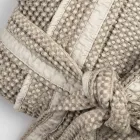 Luxury Kimono Bathrobe in Linen and Cotton, 2 Finishes Made in Italy - Kleone Viadurini