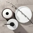 Bathroom Accessories in White Refractory Clay Made in Italy - Antonella Viadurini