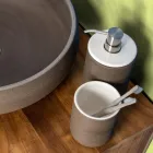 Bathroom Accessories in White Refractory Clay Made in Italy - Antonella Viadurini